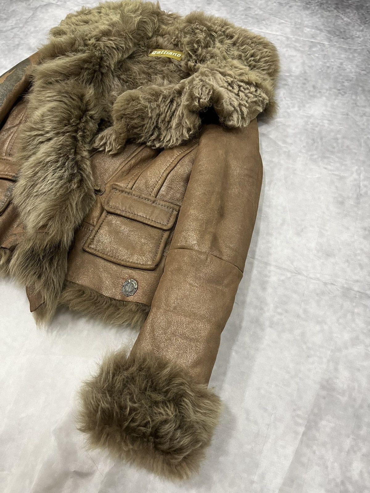 John Galliano Galliano FW2008 Sheepskin Leather Fur Jacket Size L / US 10 / IT 46 - 5 Thumbnail