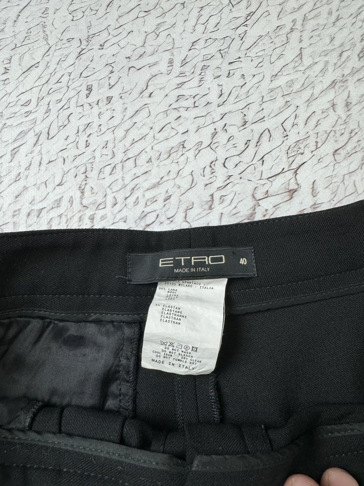 Etro Etro black wool wide classic dress pants made in Italy Size 27" / US 4 / IT 40 - 9 Thumbnail