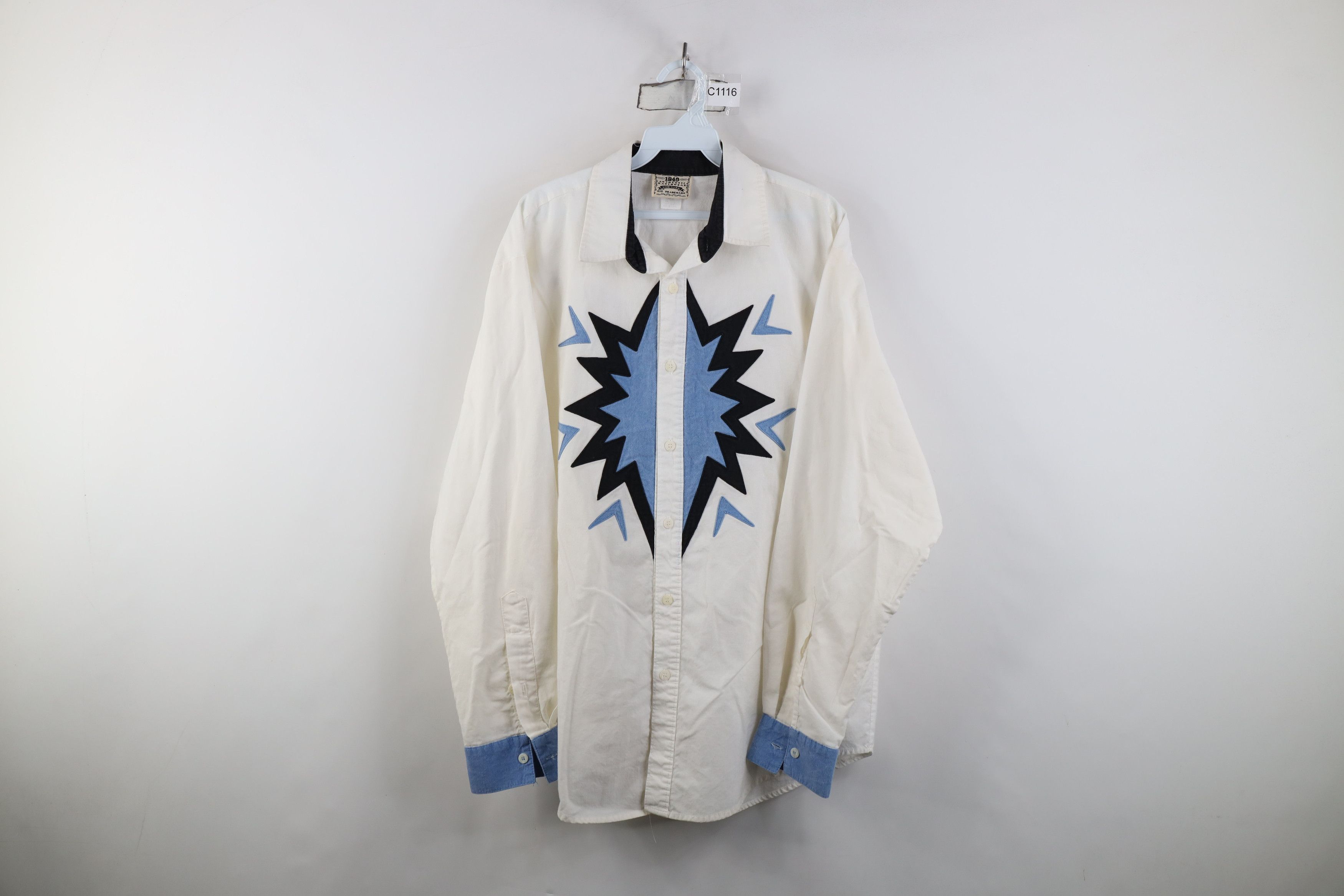 Vintage Vintage 90s Rockabilly Cowboy Rodeo Button Shirt White USA Size US L / EU 52-54 / 3 - 1 Thumbnail