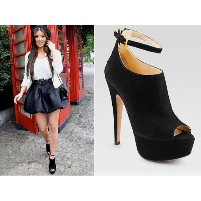 Prada VTG Y2K Prada blk suede peeptoe ankle-strap platform booties Size US 9 / IT 39 - 1 Thumbnail