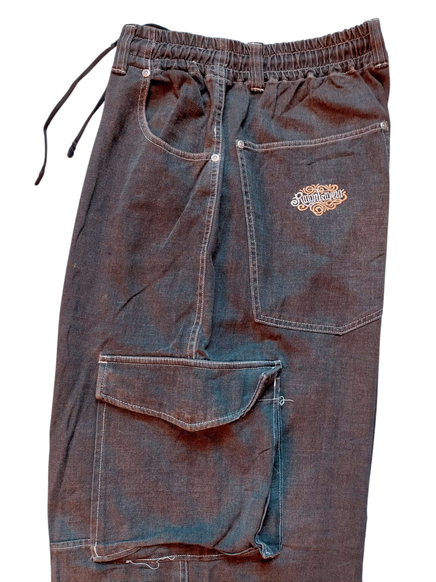 JNCO × Japanese Brand Raton Laveur Wide Leg Baggy Cargo Embroidered Black Jeans Size US 32 / EU 48 - 6 Thumbnail
