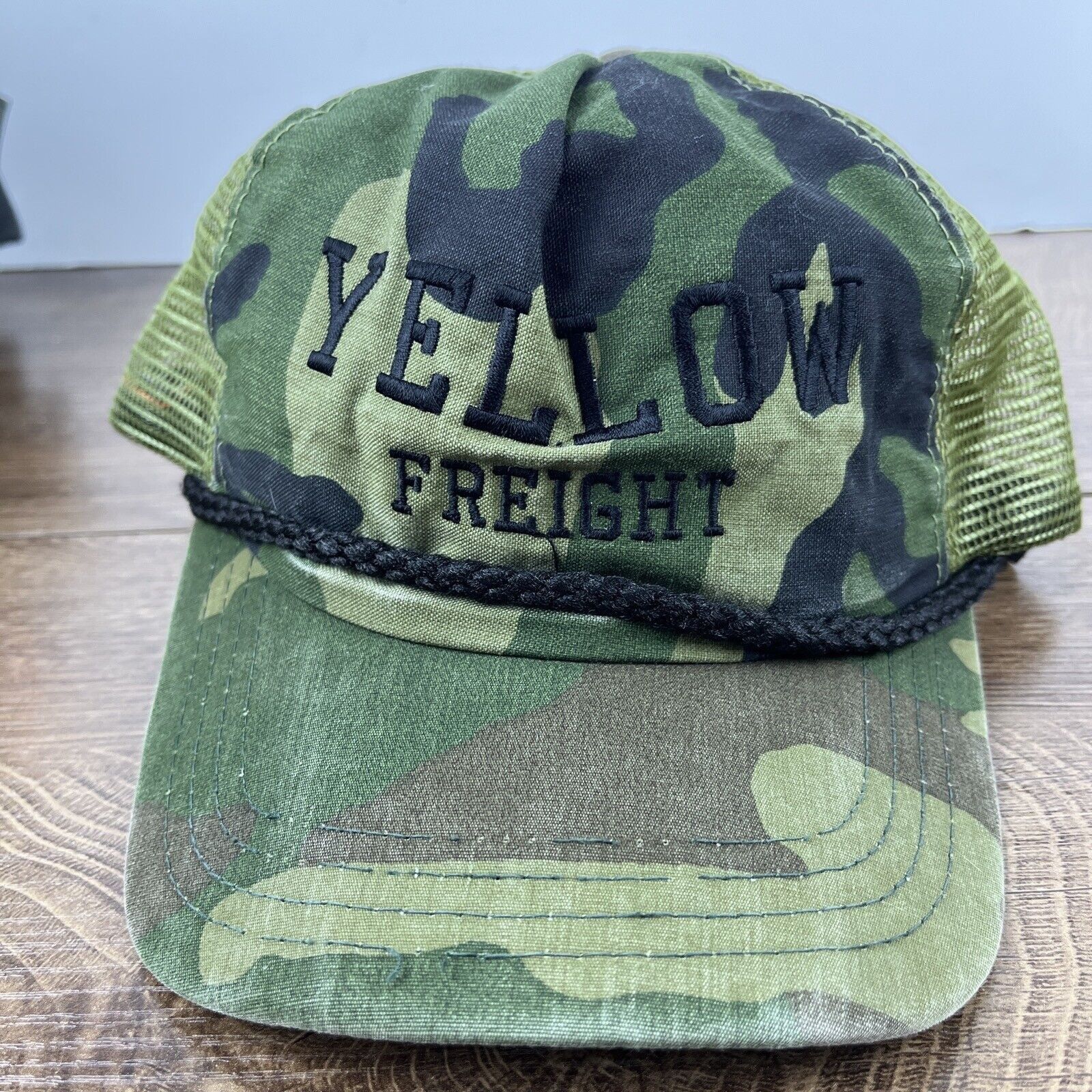 Other Yellow Freight Snapback Hat Camo Green Hat Adjustable Green Size ONE SIZE - 1 Thumbnail