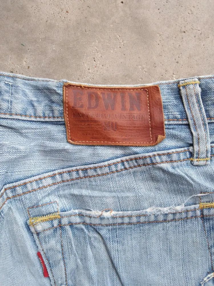 Japanese Brand Vintage Edwin Distressed Jeans 31x29 Size US 31 - 4 Thumbnail