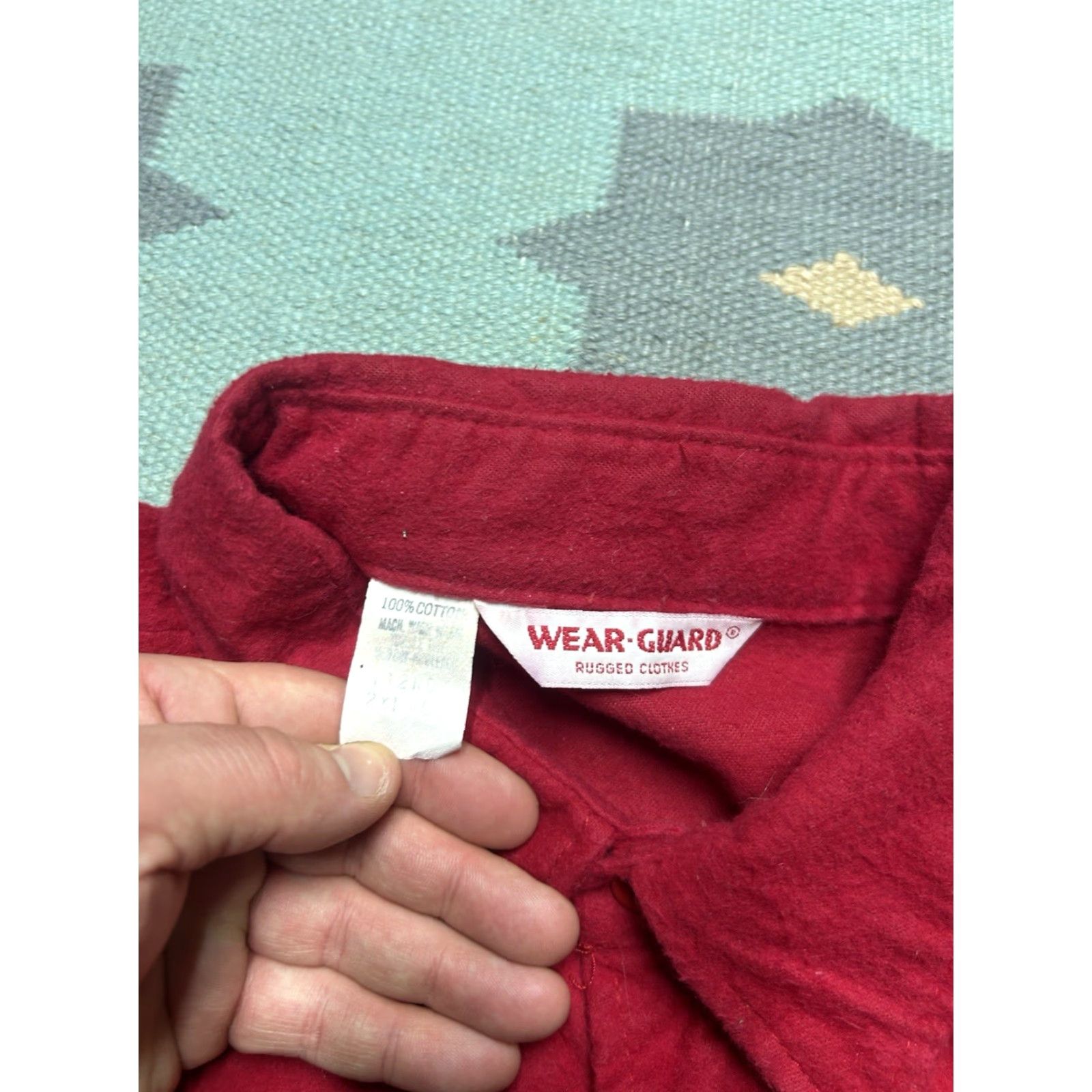 Vintage VINTAGE Wear Guard Button-Up Shirt - Red Cotton Long Sleeve Workwear 2XL/XXL Men Clothing Size US XXL / EU 58 / 5 - 4 Thumbnail