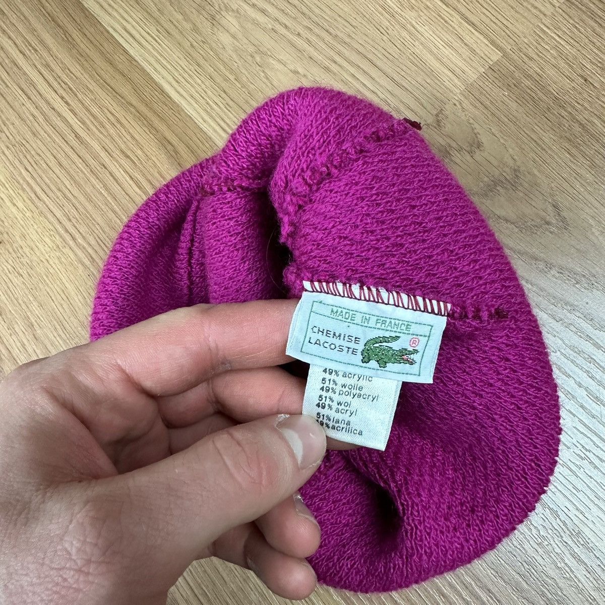 Lacoste Vintage 90s Lacoste Beanie Chemise Archive Rare Wool France Size ONE SIZE - 4 Thumbnail