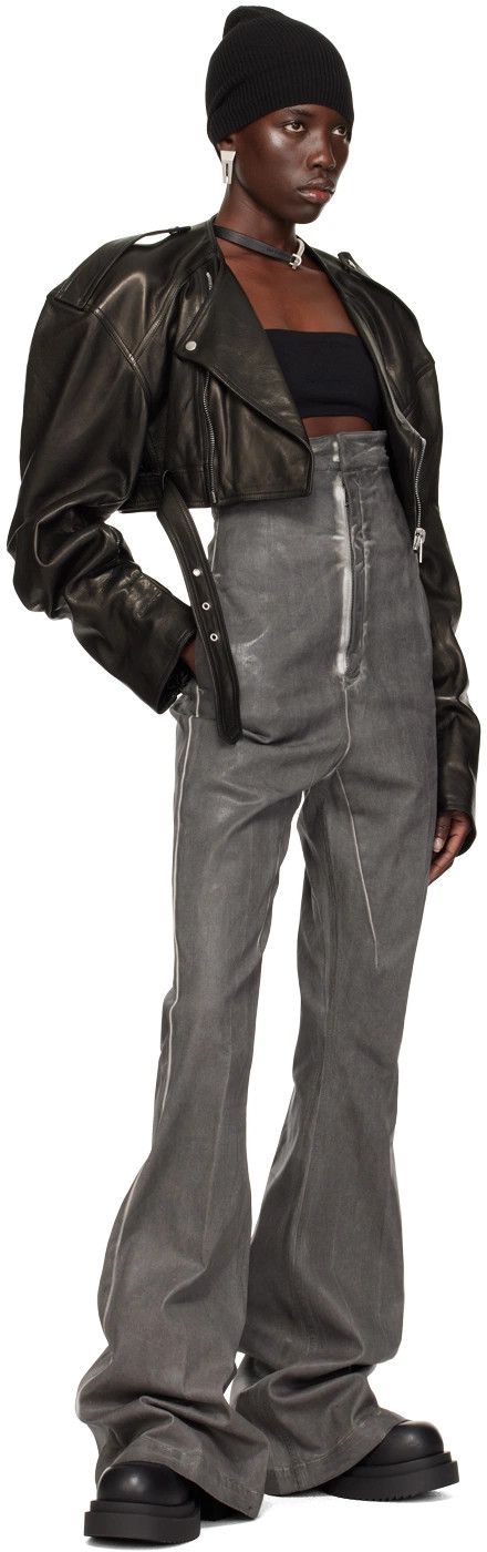 Rick Owens o1y0126 Denim Pant in Gray Size 26" / US 2 / IT 38 - 4 Thumbnail