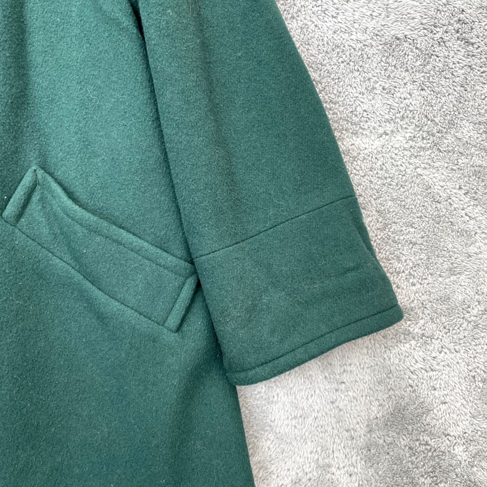 Vintage VINTAGE J.G. Hook Womens Green Pea Coat Jacket 16 Wool Blend Wood Toggle Made USA Size XXL / US 16-18 / IT 52-54 - 3 Thumbnail