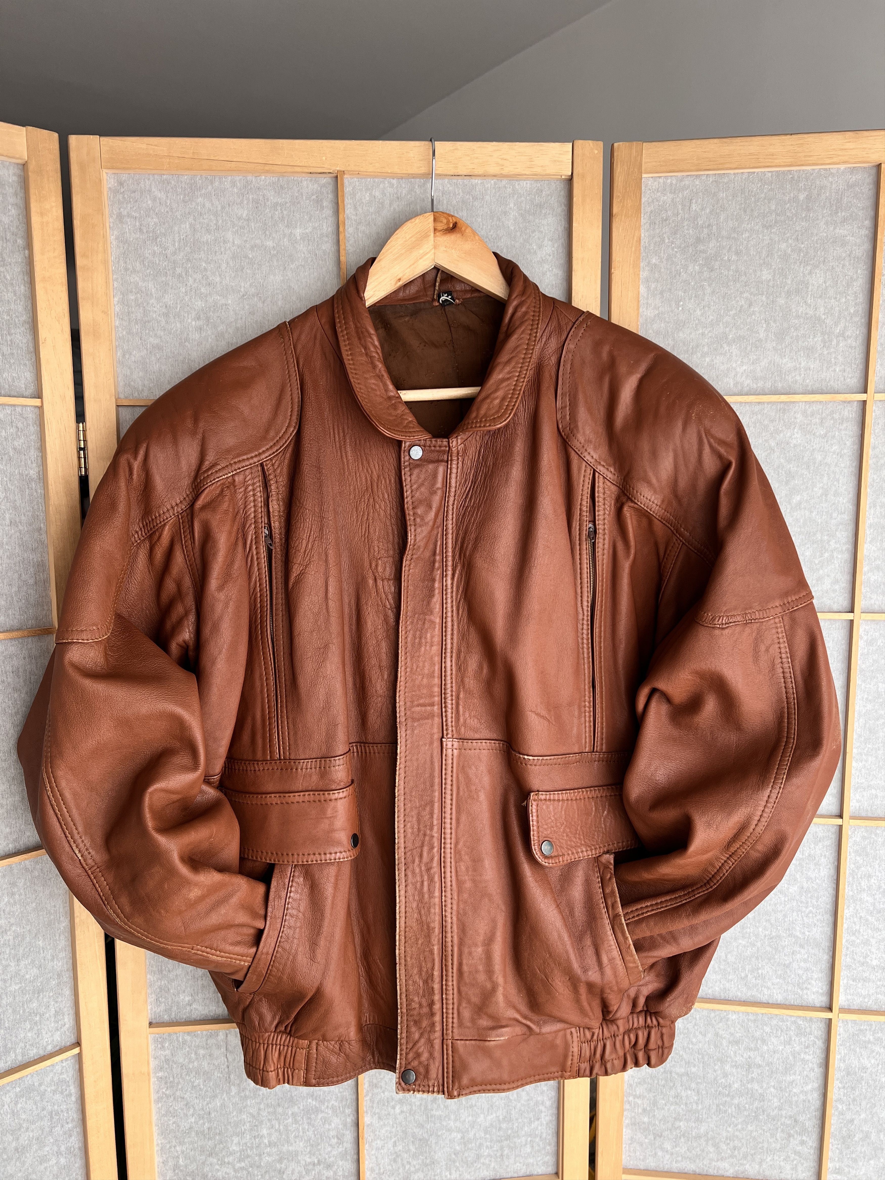 Genuine Leather Vintage 90s Boxy Cropped Leather Jacket Y2K Avant Garde Rare Size US M / EU 48-50 / 2 - 6 Thumbnail