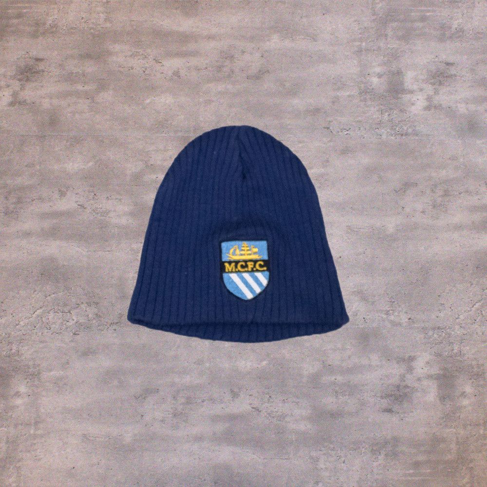 Vintage Y2K 2000's Manchester City Deep Blue Ribbed Skull Cap Size ONE SIZE - 1 Thumbnail