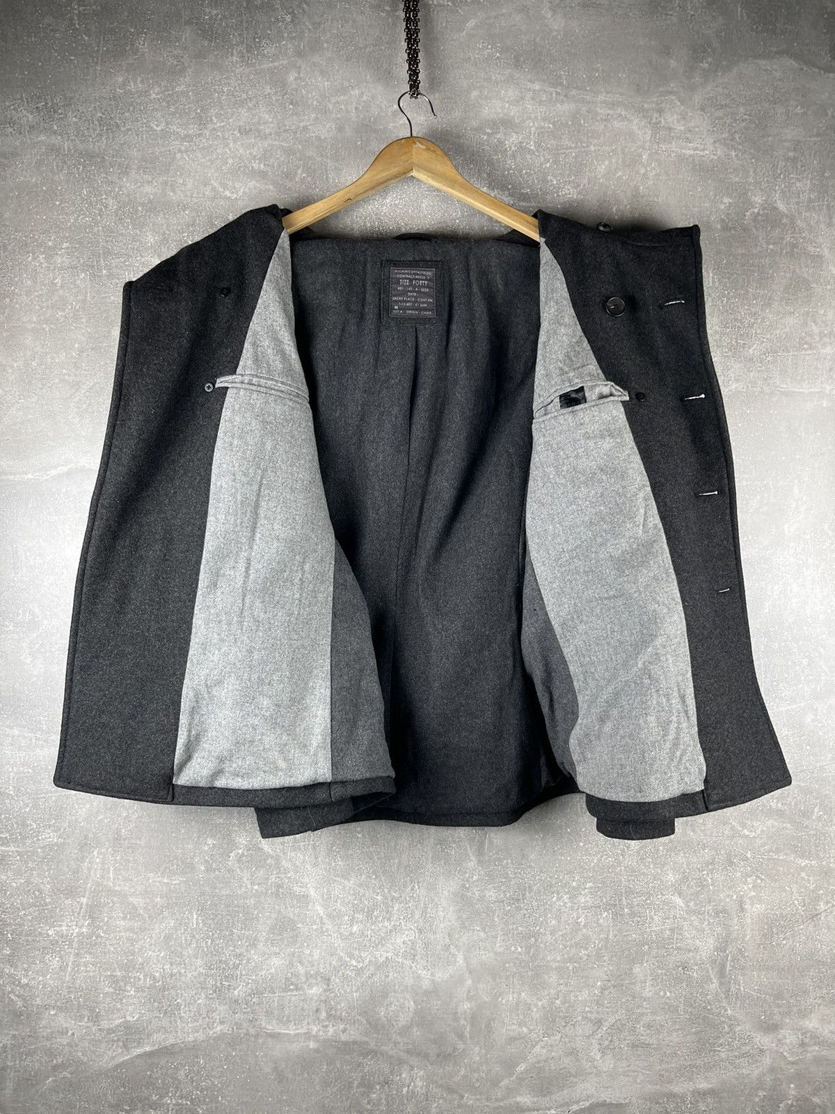 Allsaints AllSaints Spitalfields Double Breasted Wool Peacoat Jacket Size US L / EU 52-54 / 3 - 11 Thumbnail