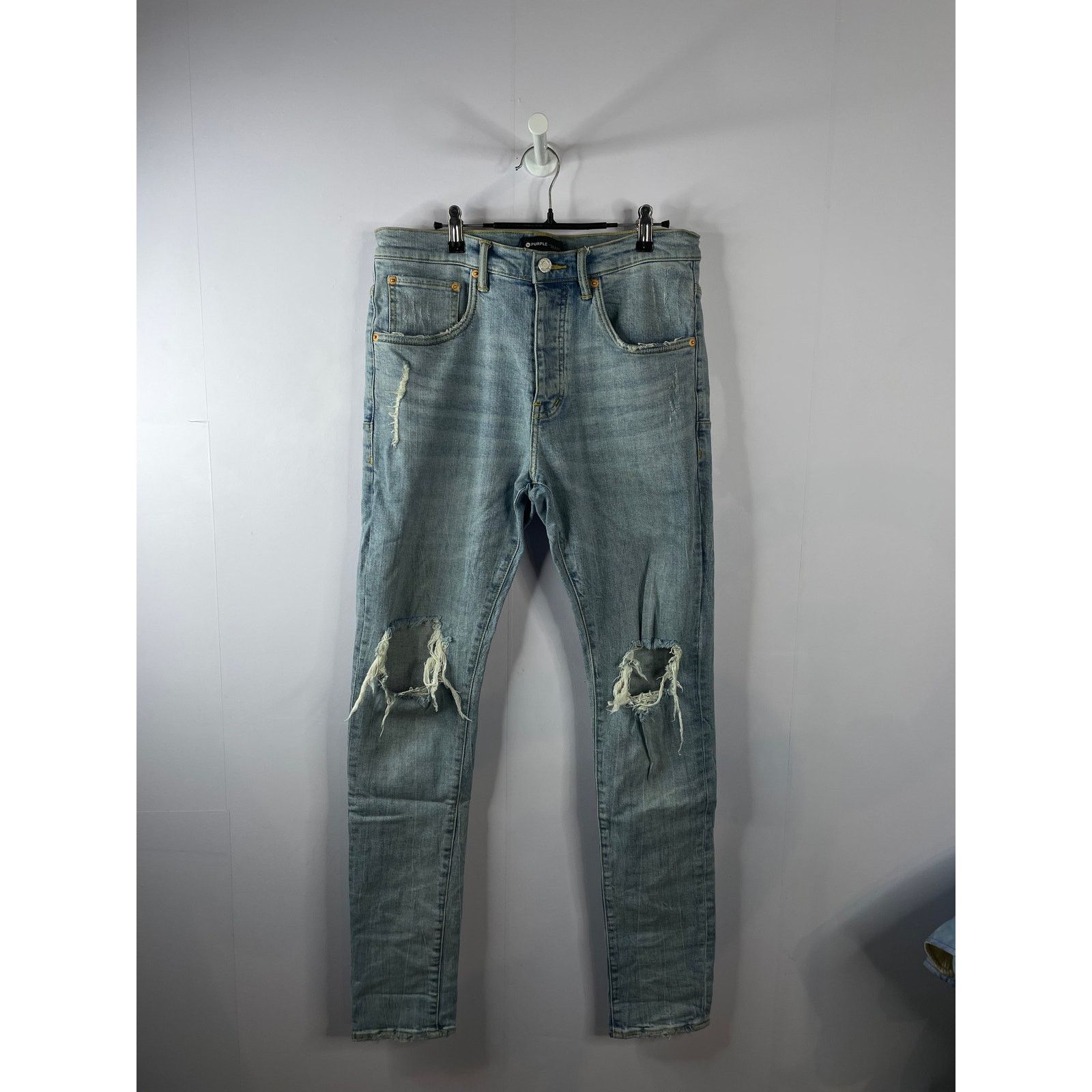 Purple Brand Purple Jeans Light Wash Ripped Used 32 Size US 32 / EU 48 - 1 Thumbnail