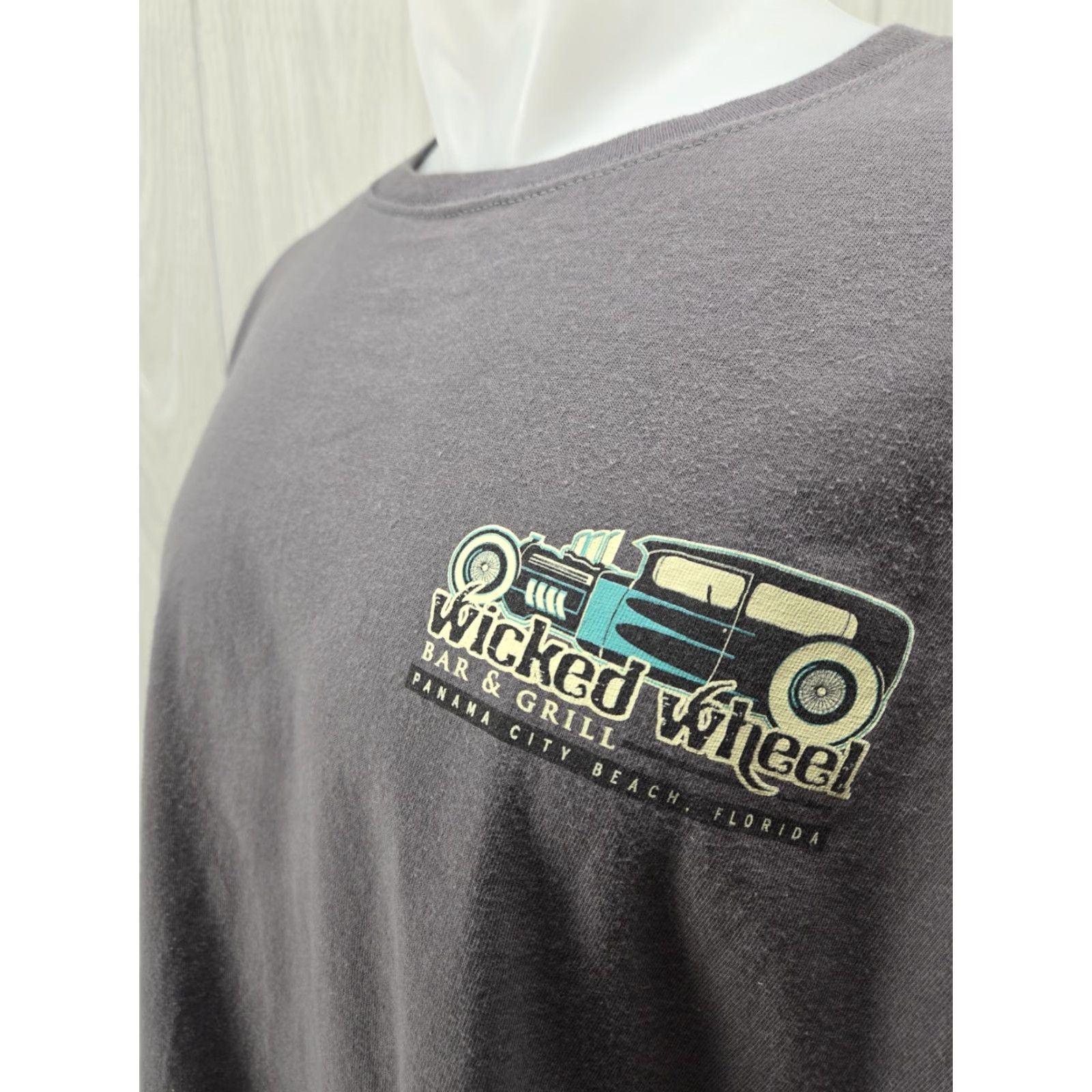 Anvil Distressed Wicked Wheel Motorcycle Panama City Beach Shirt Men Gray 2XL Size US XXL / EU 58 / 5 - 6 Thumbnail