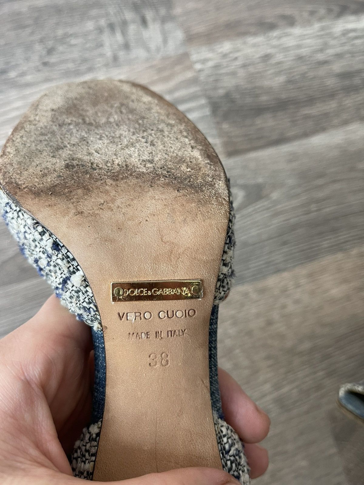 Dolce & Gabbana Dolce & Gabbana Heels Shoes pumps tweed and jeans Size US 8 / IT 38 - 10 Thumbnail