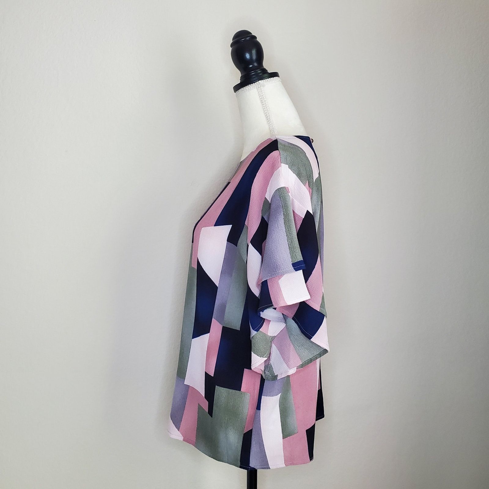 Nordstrom BoBeau Multicolor Geometric Blouse XS Size XS / US 0-2 / IT 36-38 - 2 Thumbnail