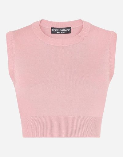 Dolce & Gabbana o1y0925 Sleeveless Sweater in Antique Rose Size S / US 4 / IT 40 - 1 Thumbnail
