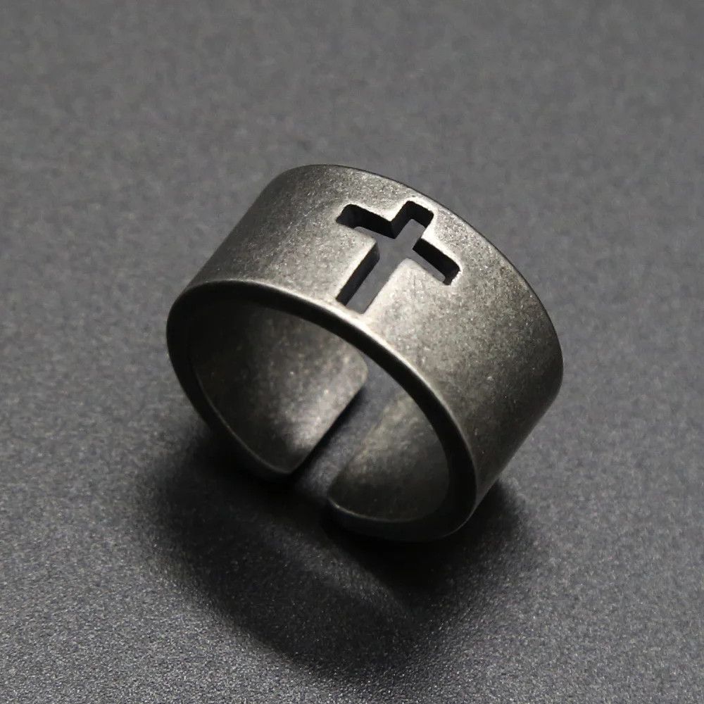 Jewelry Christian Cross Ring Jewelry Streetwear Fashion Gift Size ONE SIZE - 3 Thumbnail