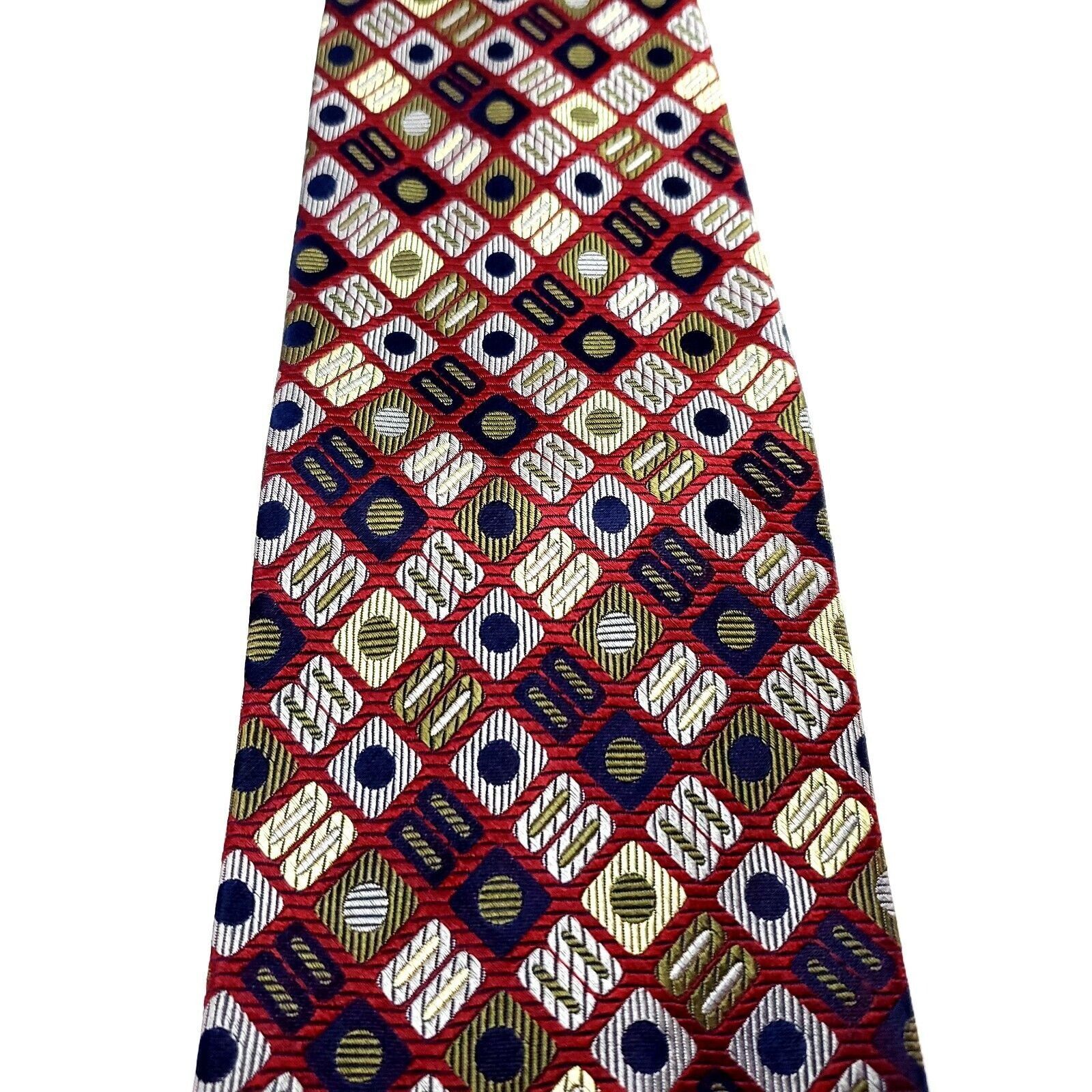 Designer Metropolitan by Lord & Taylor Multi Colored Silk Tie Woven G Size ONE SIZE - 2 Thumbnail