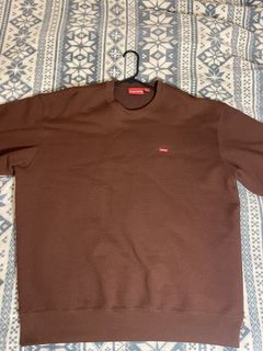 Supreme Box Logo Brown Crewneck | Grailed