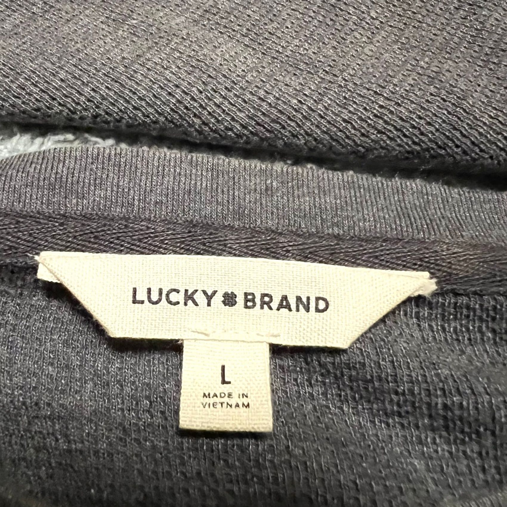 Lucky Brand Lucky Brand Shirt Womens Large Raglan Waffle Long Sleeve Gray Crop L Womens Size L / US 10 / IT 46 - 7 Thumbnail