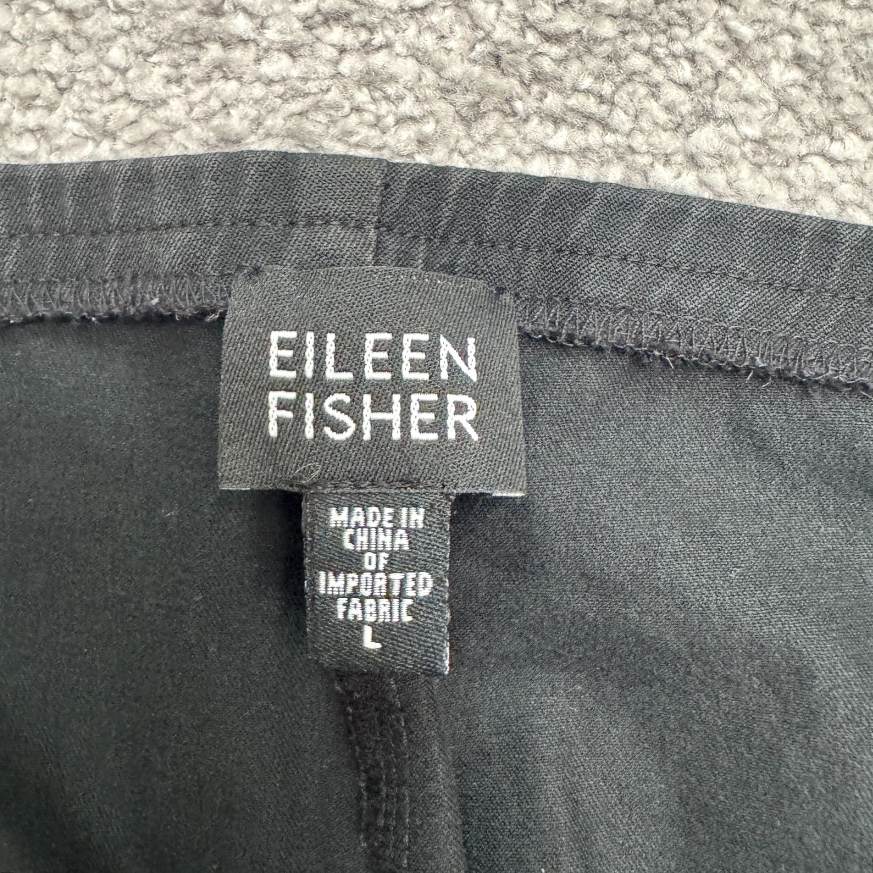 Eileen Fisher Eileen Fisher Pull On Ankle Pants womens Large Black Mid Rise Straight Leg 38x27 Size 36" / US 14 / IT 50 - 4 Thumbnail