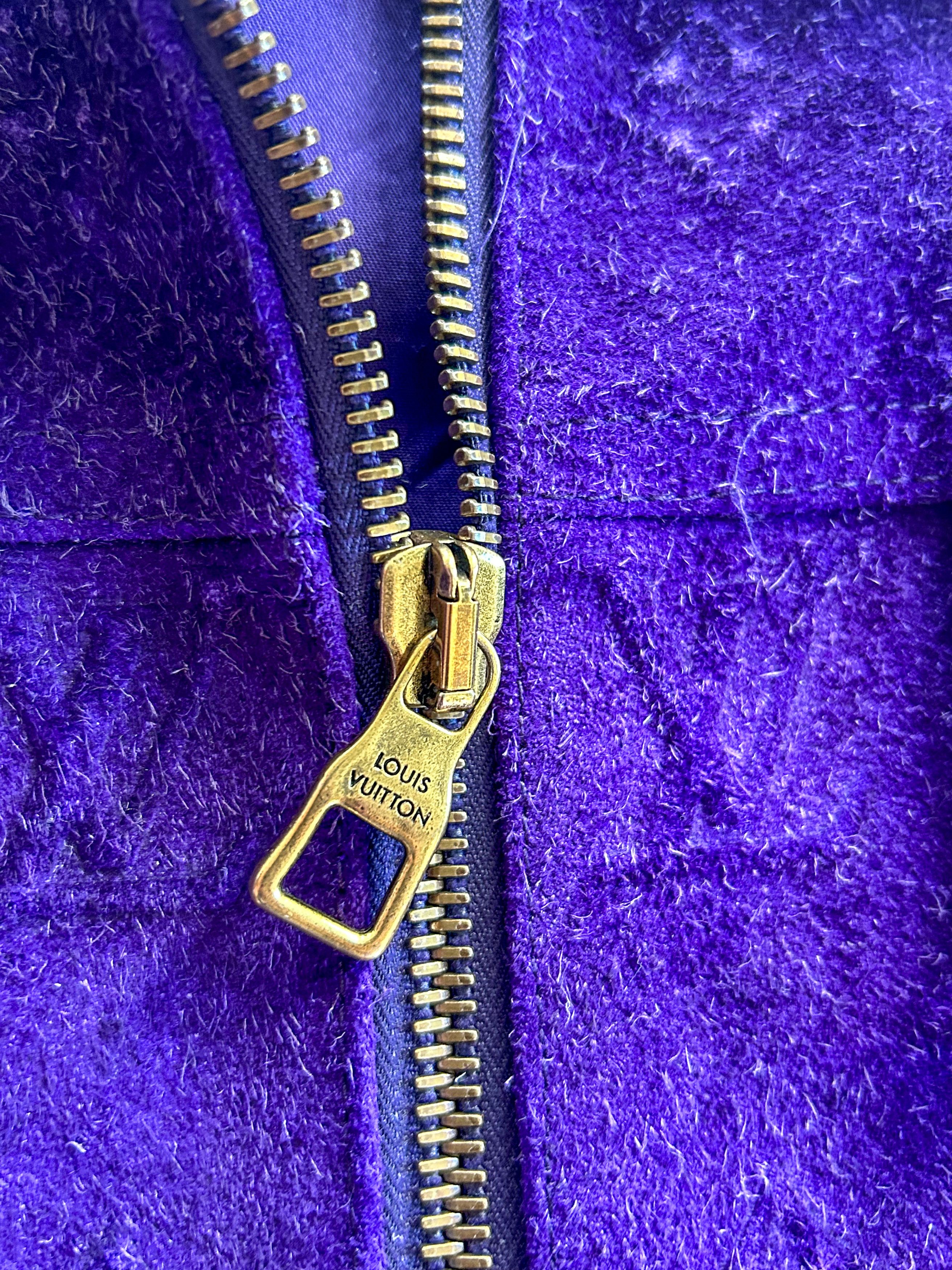 Louis Vuitton Louis Vuitton Purple Embossed Monogram Suede Workwear Jacket Size US XXL / EU 58 / 5 - 4 Thumbnail