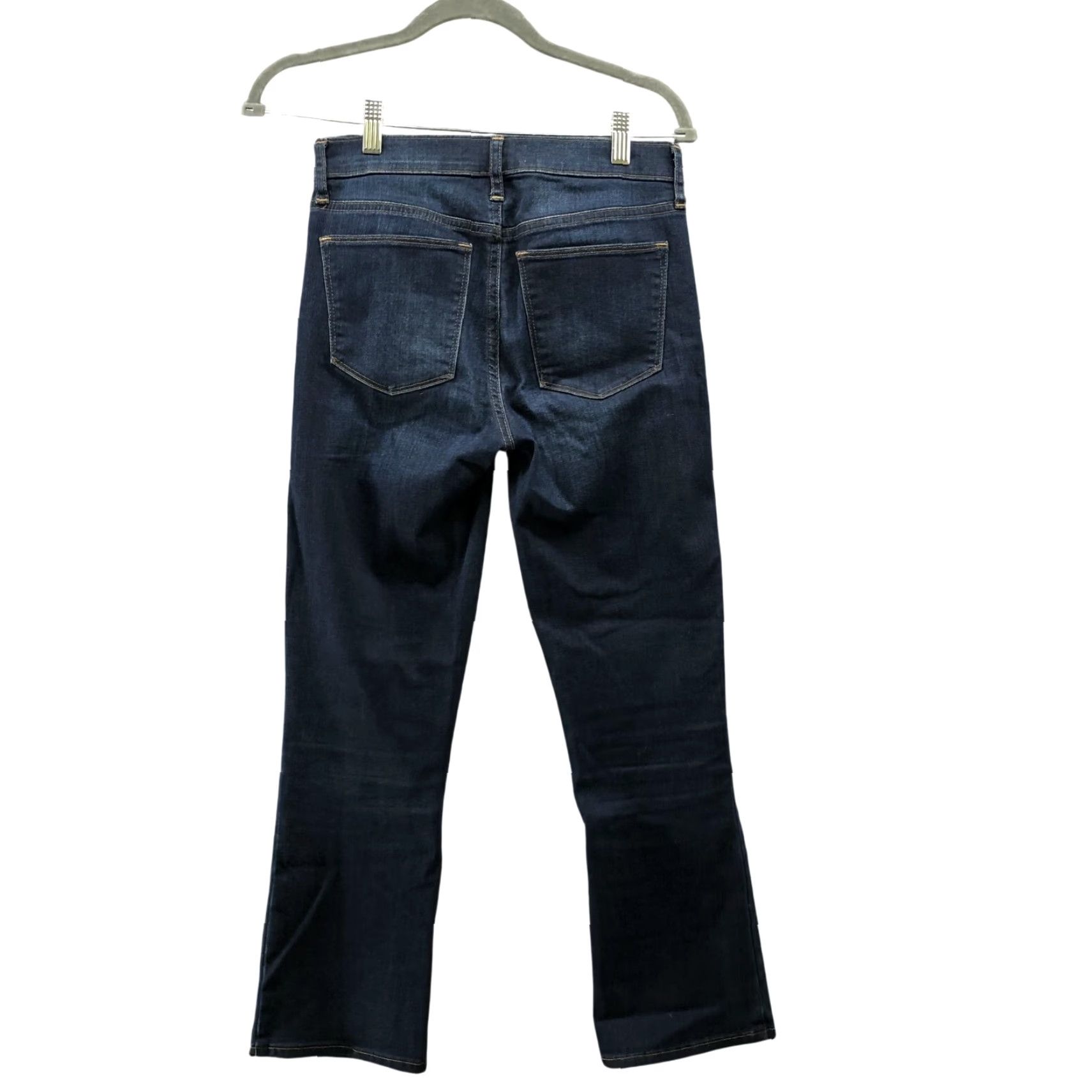 Gap Gap Crop Flare High Rise Jean Womens 25R Blue Dark Wash Stretch Denim Cotton Blend 5-Pocket Inseam 25in Slim Cropped Size 42" / US 20 - 2 Thumbnail