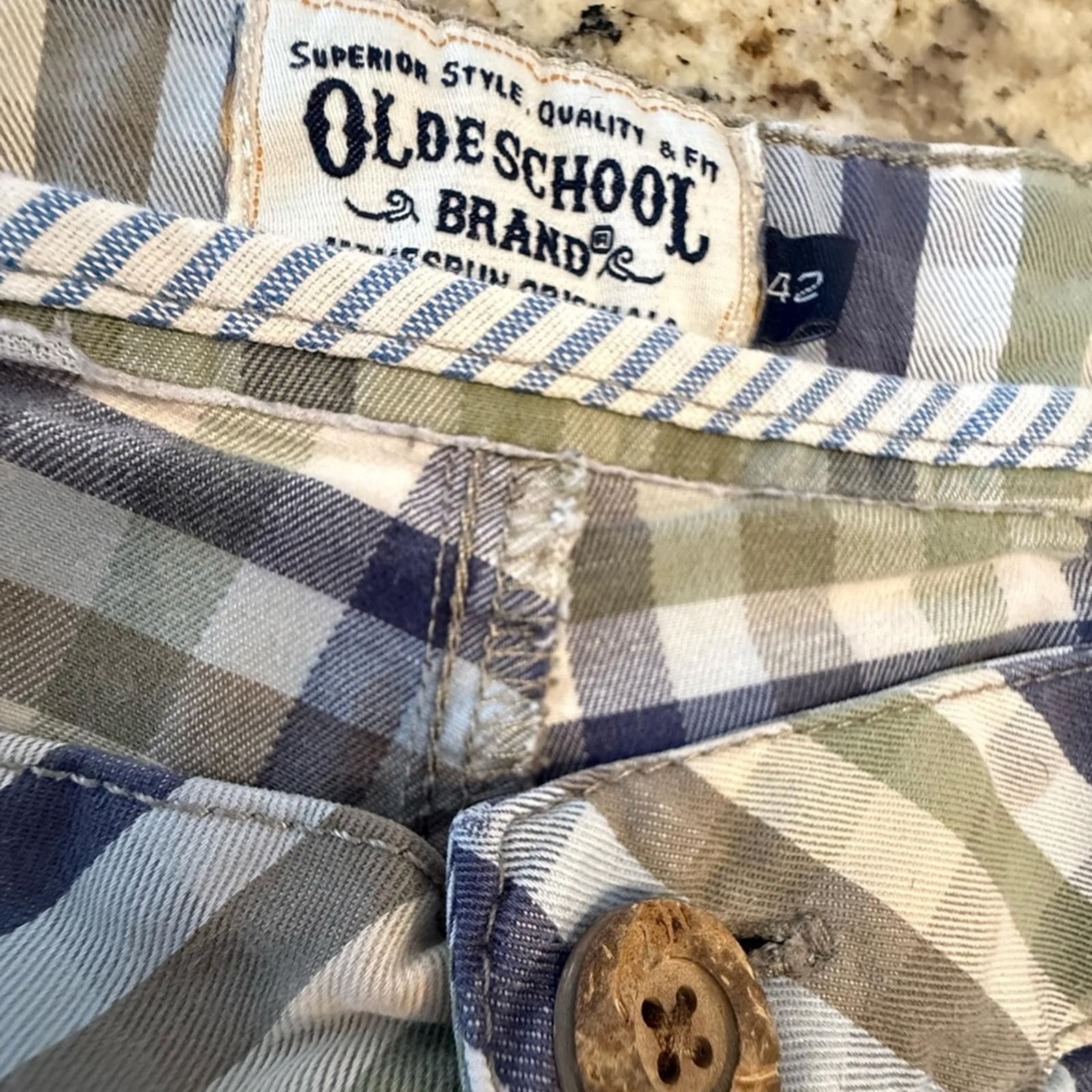 Other Old School Brand plaid chino shorts blue green cream 42” Size US 42 / EU 58 - 3 Thumbnail