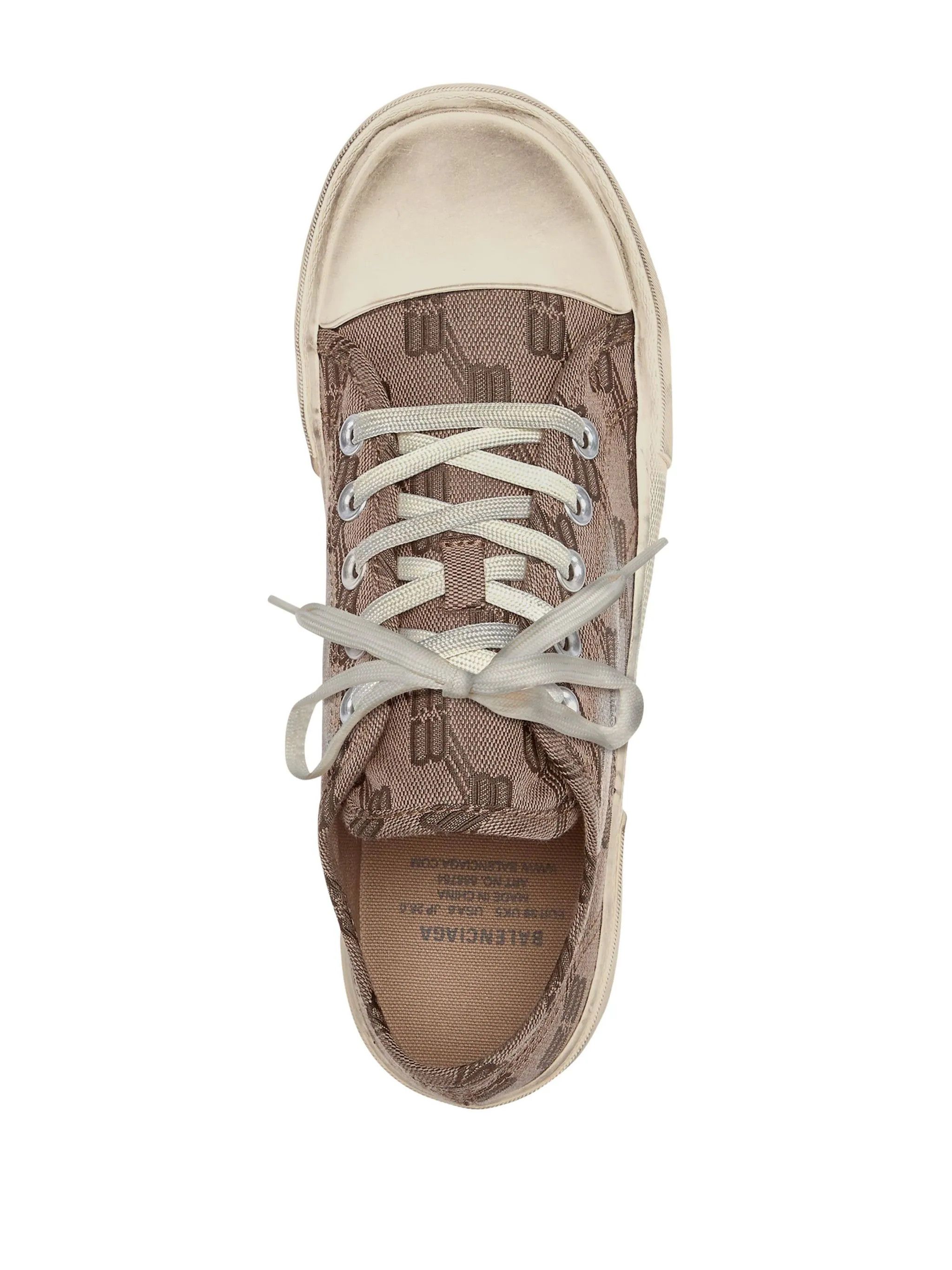 Balenciaga oc11z10624 Paris BB Monogram Sneakers in Beige Size US 11 / EU 44 - 4 Thumbnail