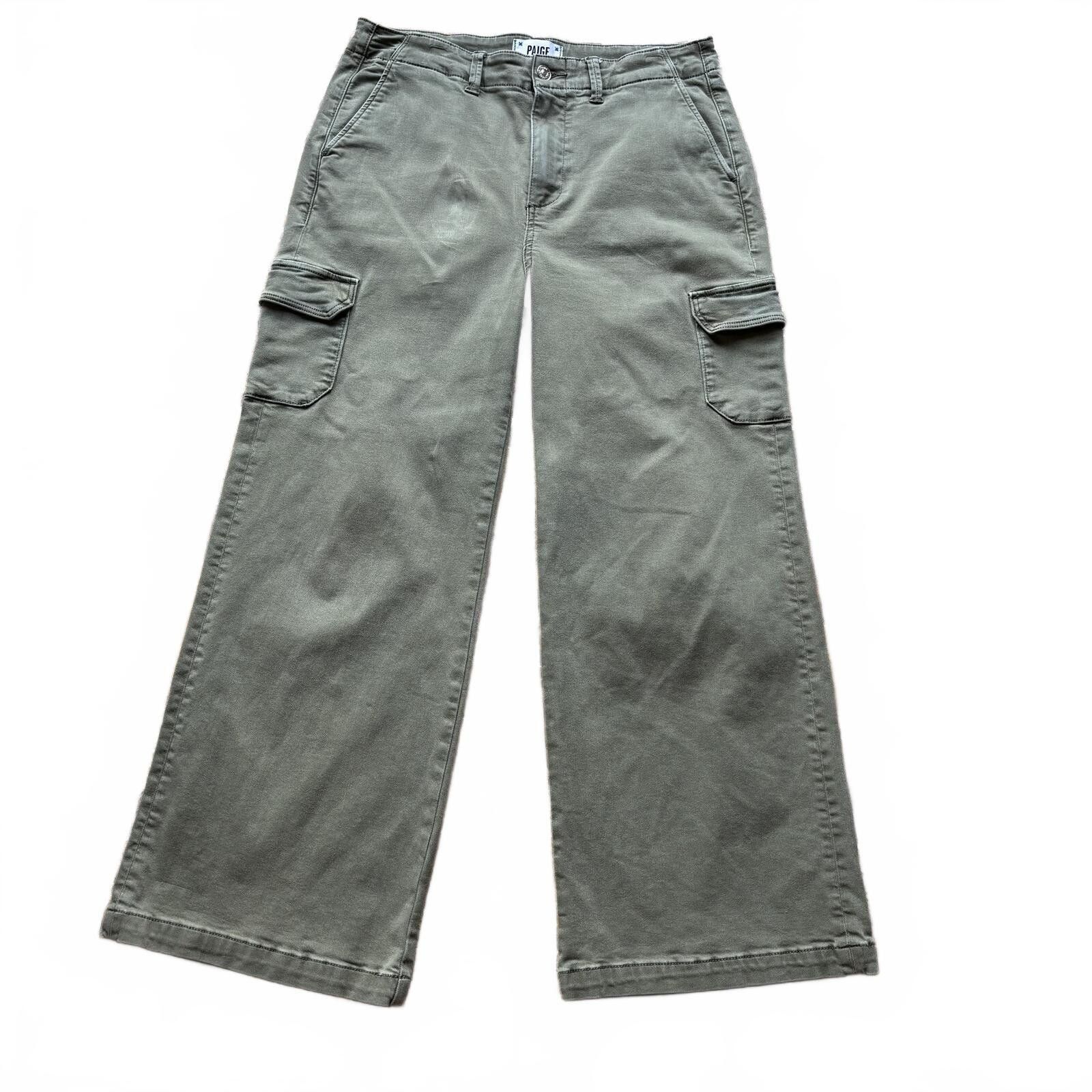 Paige PAIGE Carly High-Rise Wide-Leg Cargo Pants in Ivy Green 🌿 Size 29" - 1 Thumbnail