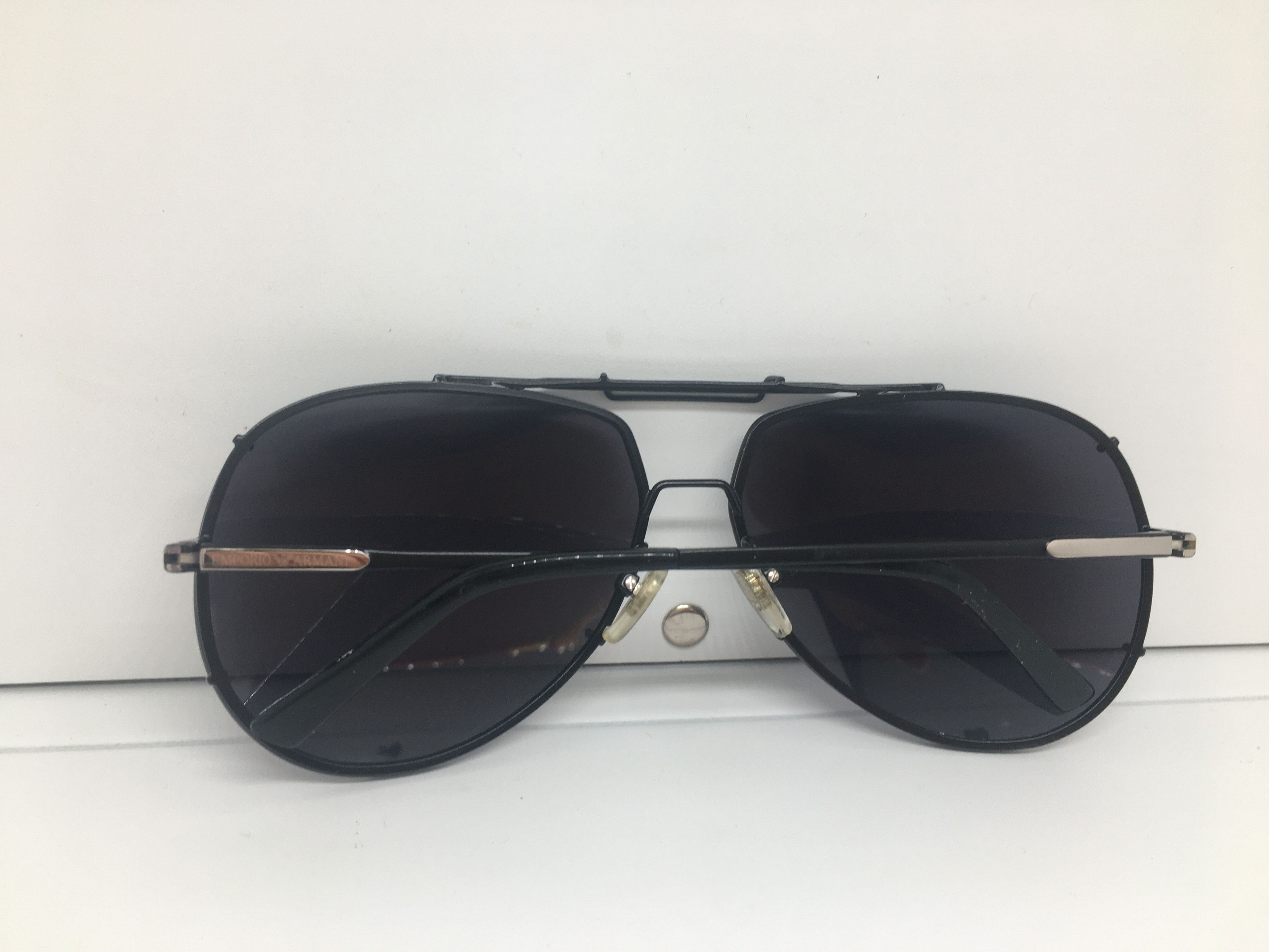 Emporio Armani Vintage Emporio Armani EA9885 Aviator Sunglasses Frame Pilot Size ONE SIZE - 9 Thumbnail