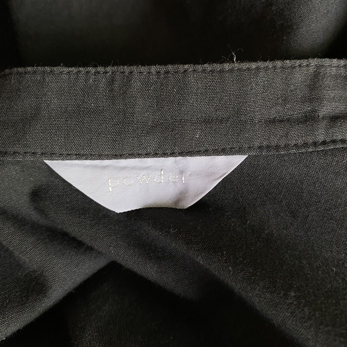 Japanese Brand POWDER Black Mandarin Collar Shirt Size L / US 10 / IT 46 - 7 Thumbnail