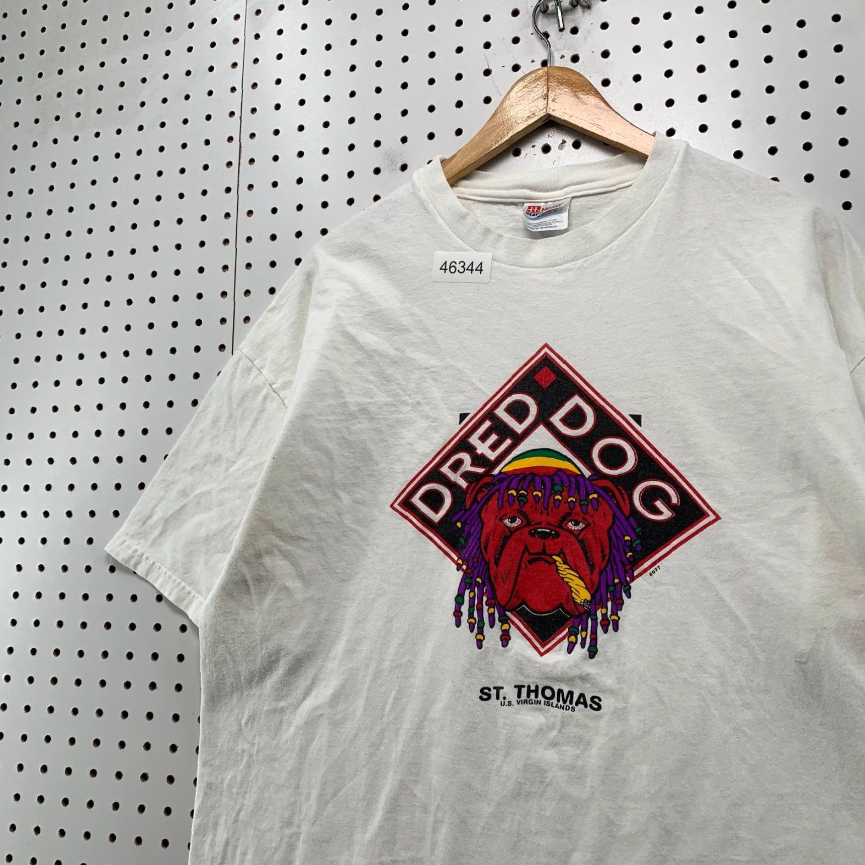 Hanes VINTAGE Hanes Shirt Mens XL White Red Dog Beer Rasta Parody Funny St Thomas Dog Size US XL / EU 56 / 4 - 5 Thumbnail