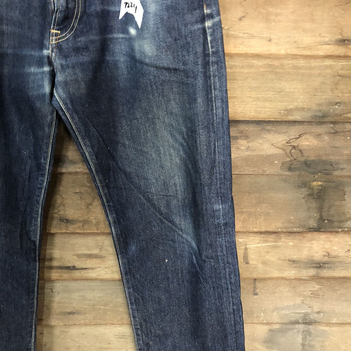 Japanese Brand Uniqlo Jeans Blue Distressed Denim Pants #7324 Size US 35 - 8 Thumbnail