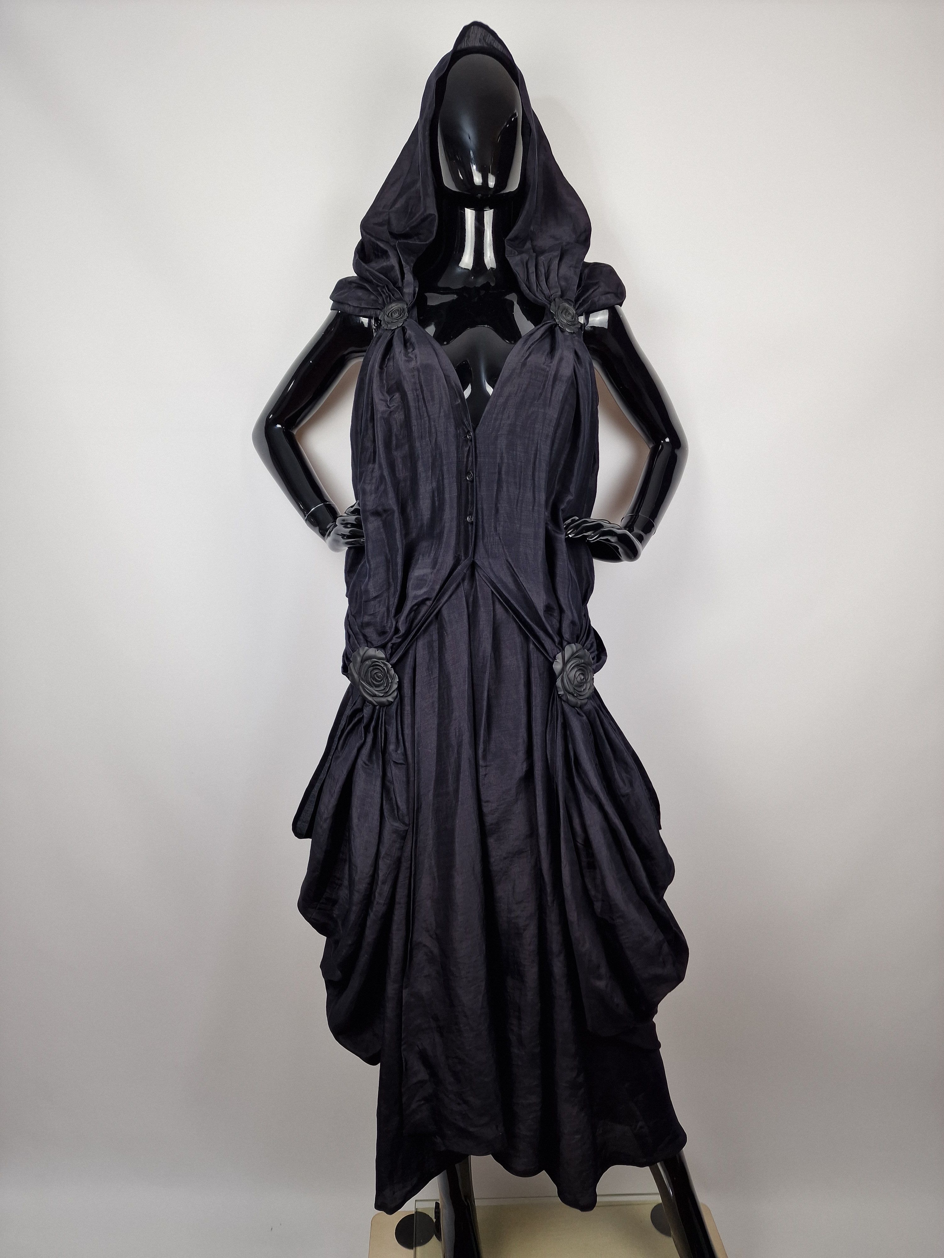 Issey Miyake × Vintage Incredible Rare Issey Miyake Vintage Hooded dress Size XS / US 0-2 / IT 36-38 - 1 Thumbnail