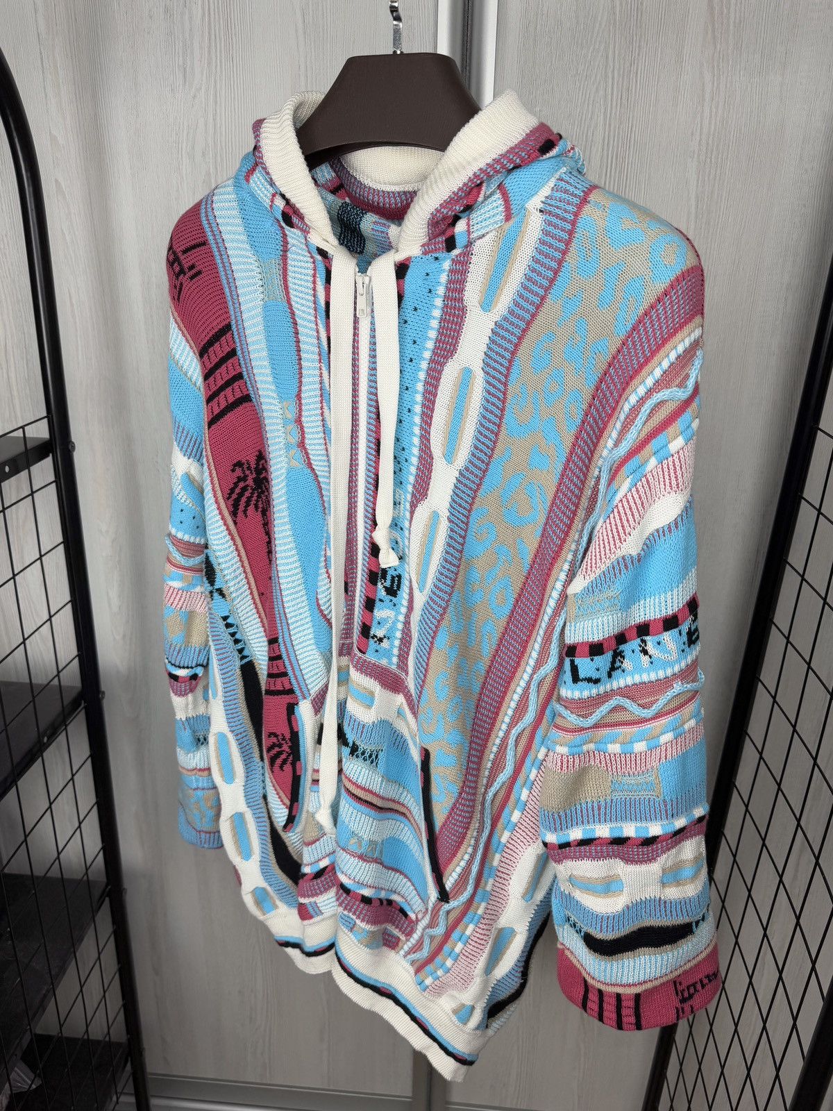 Laneus Laneus Unisex Coloured Cable knit hooded cardigan sweater Size US S / EU 44-46 / 1 - 7 Thumbnail