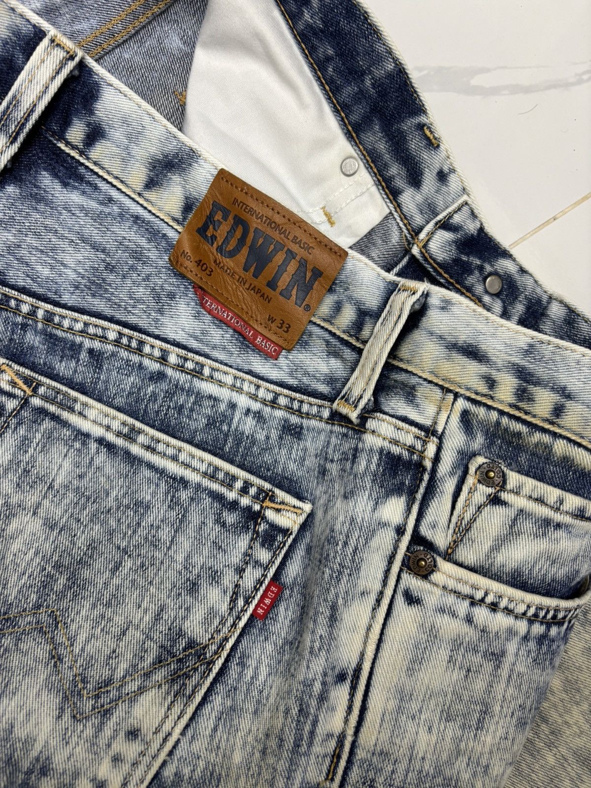 Kapital Edwin No 403 Acid Wash Made In Japan Distressed Denim Jeans Size US 34 / EU 50 - 9 Thumbnail