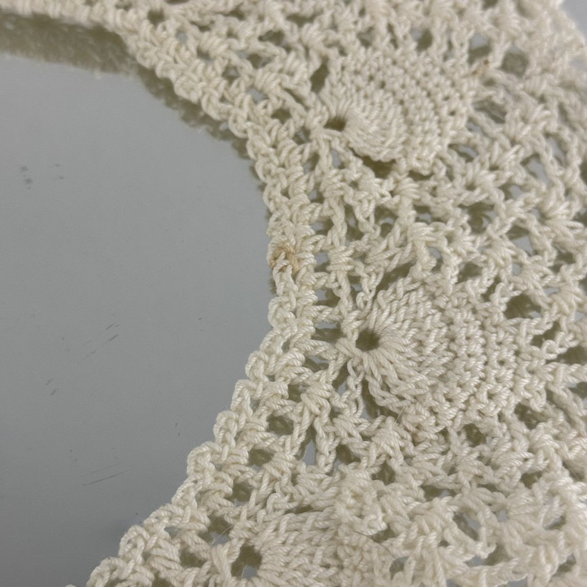 Vintage Vintage Handmade Ivory Crochet Lace Victorian Doily Collar Size ONE SIZE - 4 Thumbnail