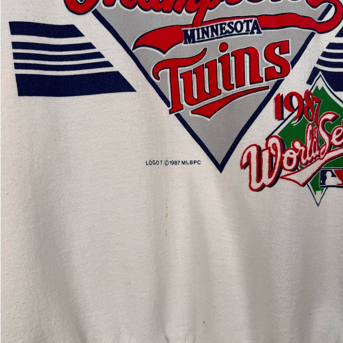 Logo 7 × MLB × Vintage VTG 1987 Minnesota Twins World Series Sweatshirt M White Size US M / EU 48-50 / 2 - 6 Thumbnail