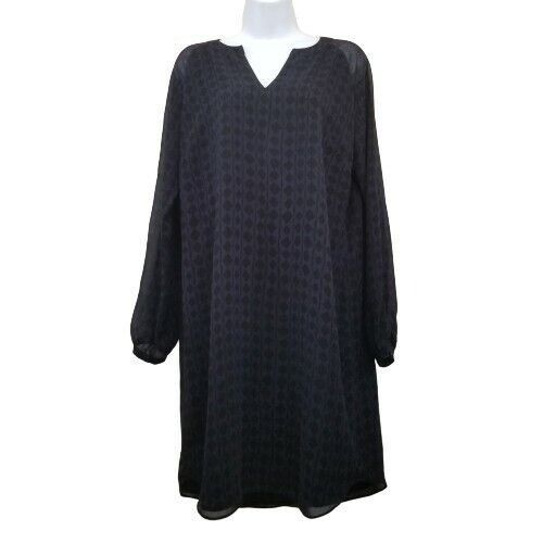 Vintage Cabi S Dress Blue Black Diamond Geometric Harlequin Lined Sh Size S / US 4 / IT 40 - 1 Thumbnail