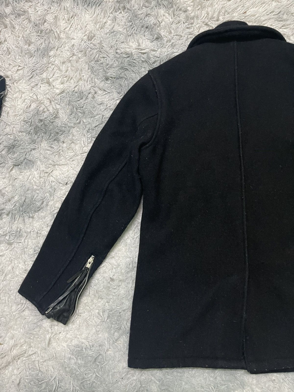 Schott 90s SCHOTT NYC DOUBLE COLLAR JACKET WOOL AND LEATHER Size US S / EU 44-46 / 1 - 18 Thumbnail