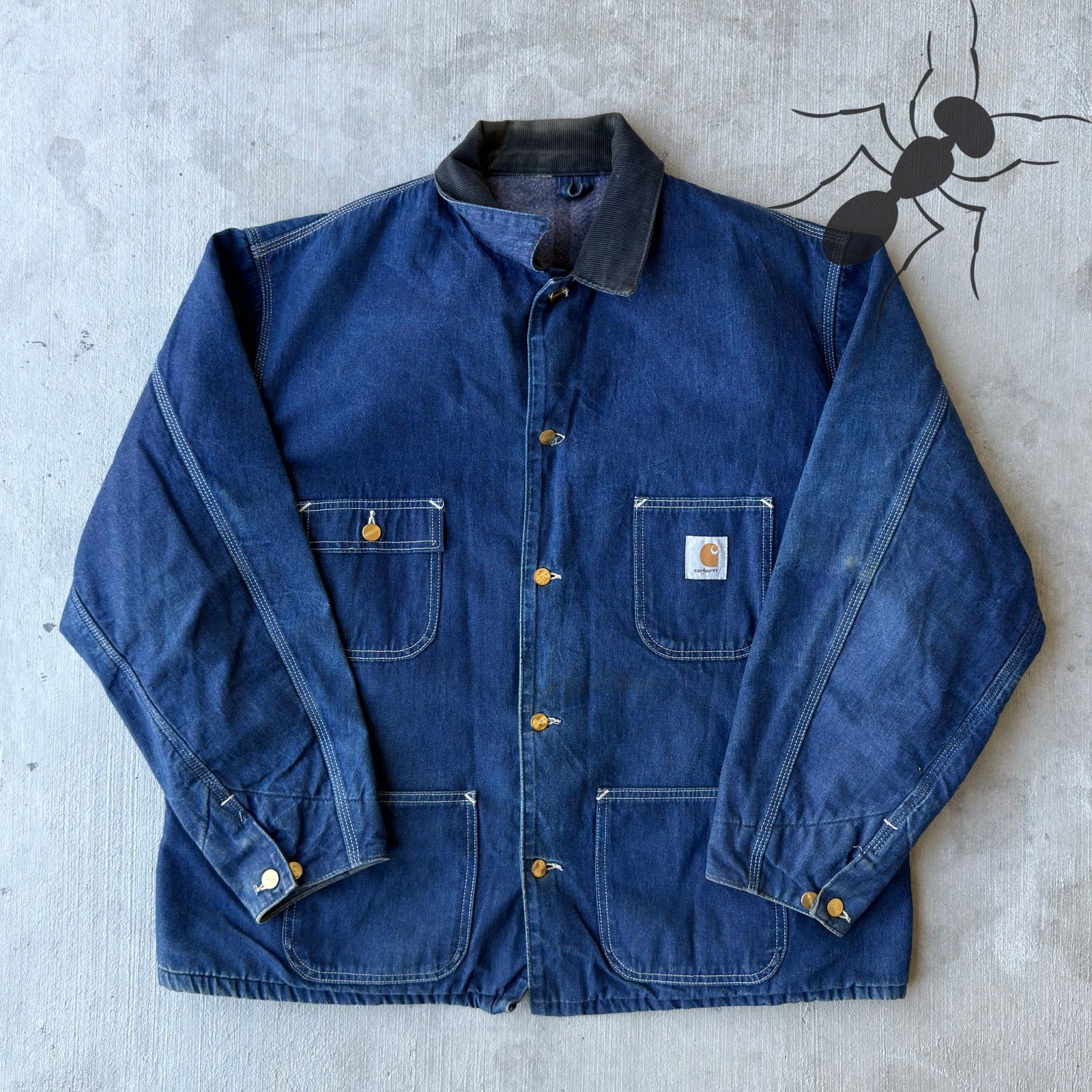 【濃紺】80s Carhartt Denim Chore Coat 38 Carhartt × Carhartt Wip × Vintage 80s Carhartt Rare Blue Denim