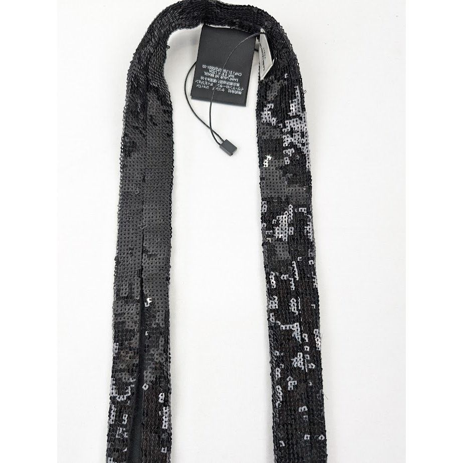 Saint Laurent Paris o1rshd1 Size: OS / Square Sequence Lavalliere Scarf in Black Size ONE SIZE - 13 Thumbnail
