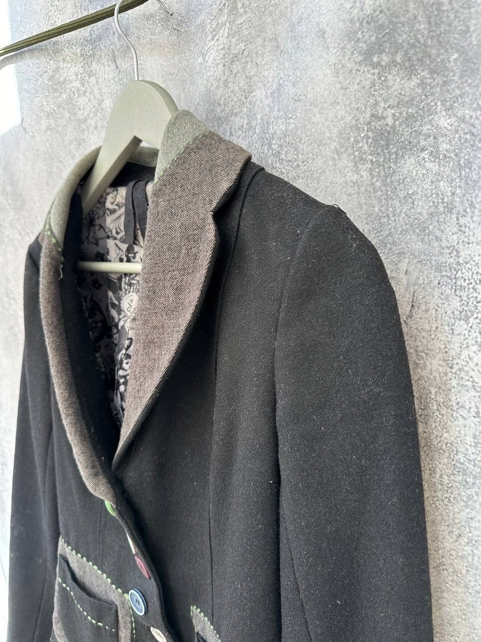 Desigual × Vintage Desigual Patchwork Wool Blazer with Graphic Lining Size XS / US 0-2 / IT 36-38 - 6 Thumbnail