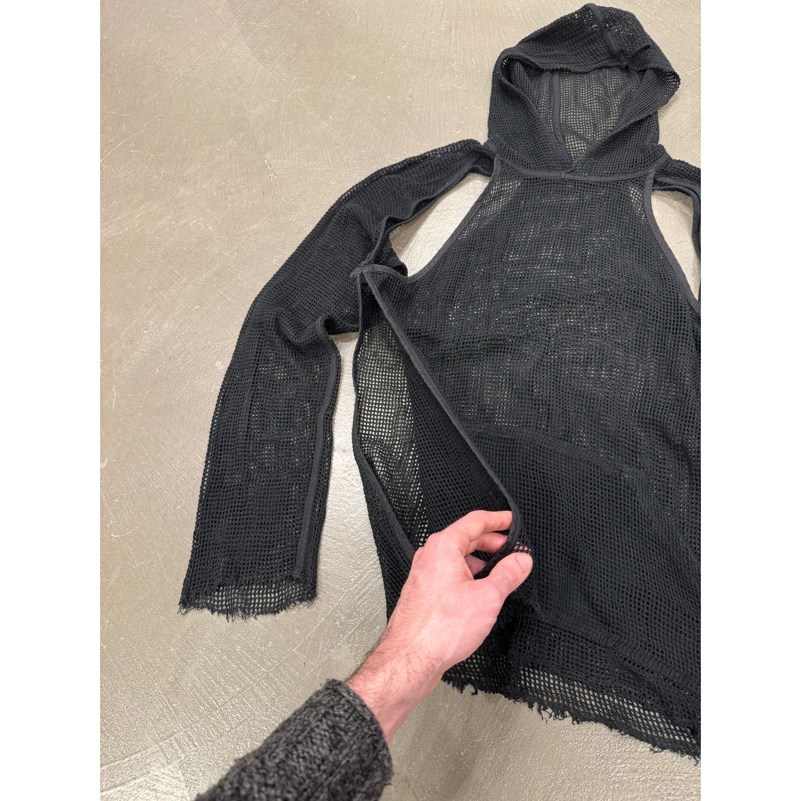 Raf Simons S/S 2003 Raf Simons mesh cutout hoodie Size US M / EU 48-50 / 2 - 6 Thumbnail