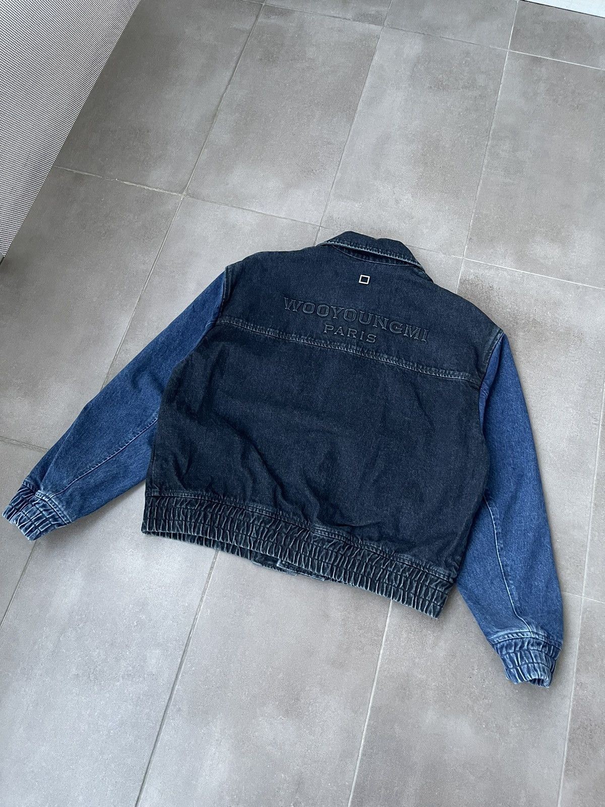 Wooyoungmi !DS! AW23 Wooyoungmi Navy Varsity Denim Jumper Jacket Size US L / EU 52-54 / 3 - 14 Thumbnail