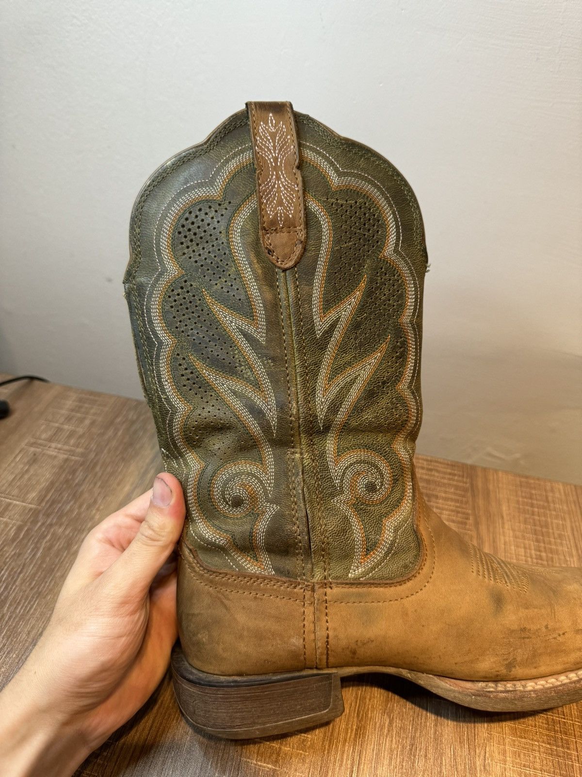 Durango DURANGO Cowboy Womens Brown / Green Western Boots Size 7.5 M Size US 7.5 / IT 37.5 - 6 Thumbnail