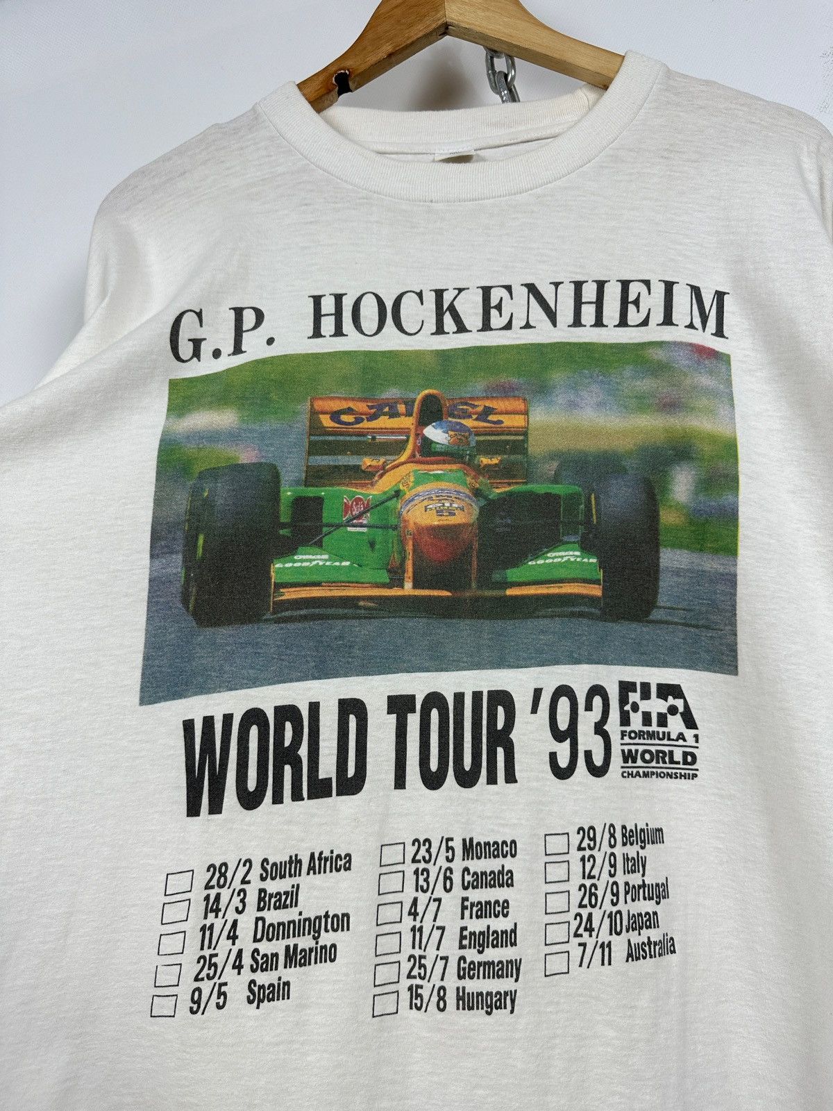 Formula 1 1993 Vintage G.P Hockenheim Benetton B193 Ford F1 Tour Tee Size US XXL / EU 58 / 5 - 7 Thumbnail