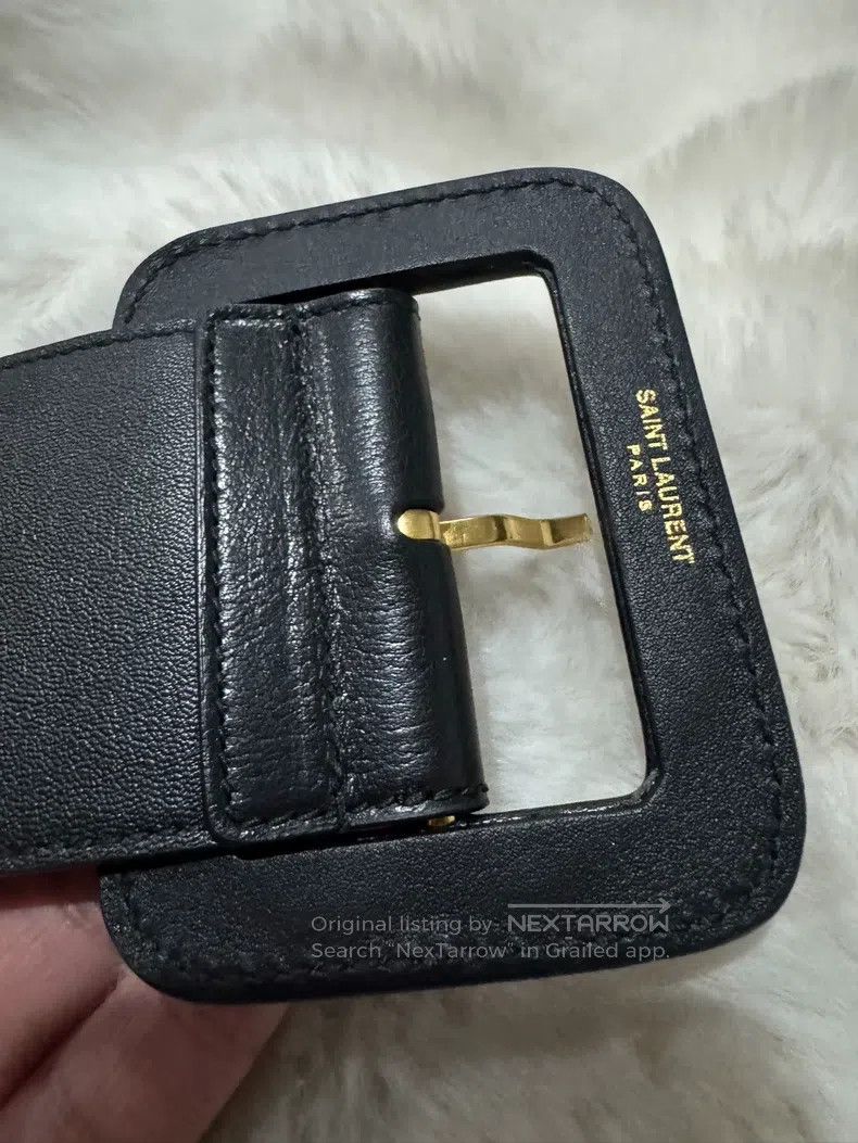 Saint Laurent Paris Saint Laurent Paris size 80 Black Gold Women's Belt Leathe Size ONE SIZE - 4 Thumbnail