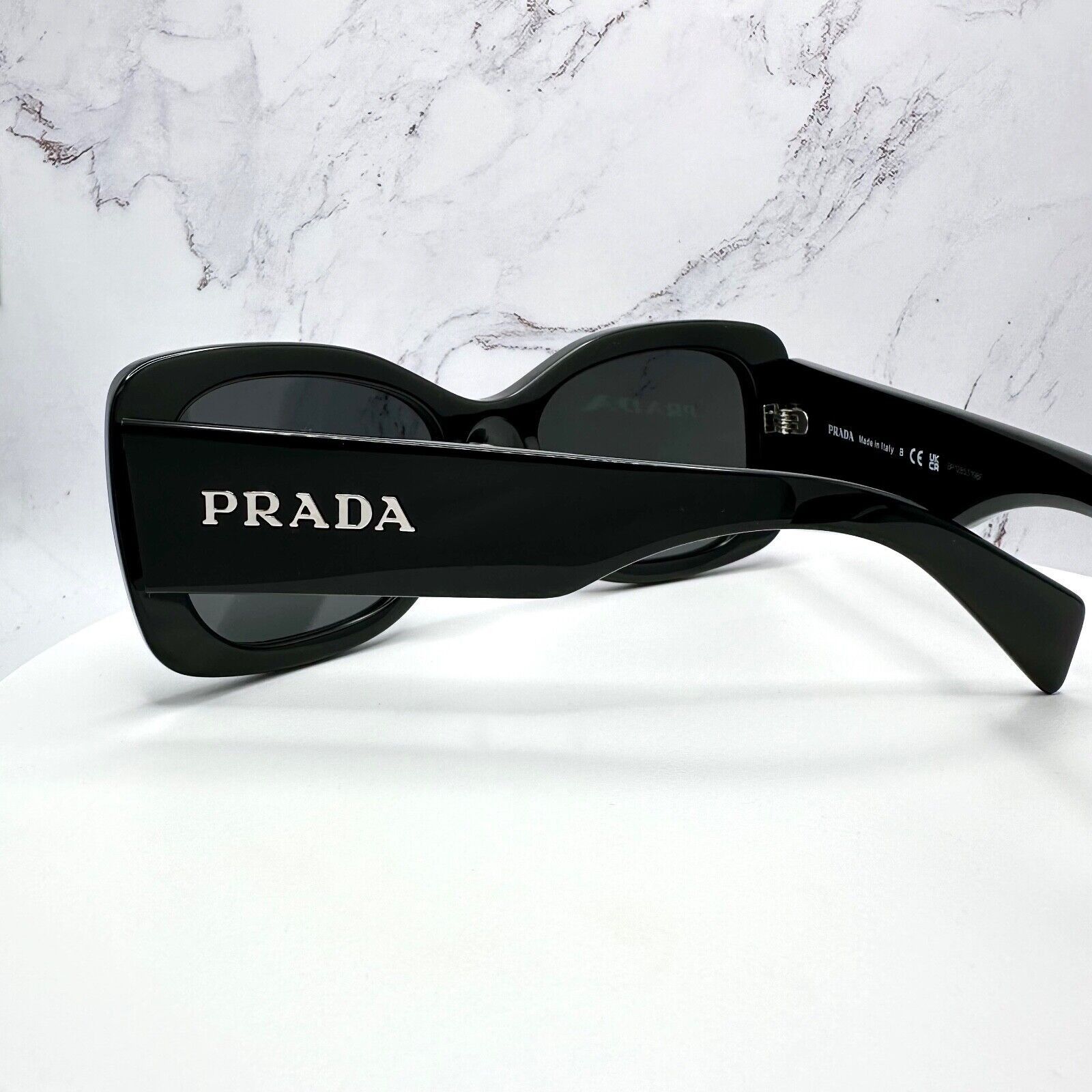 Prada New PRADA Sunglasses Black Oversized Square Letter Logo Size ONE SIZE - 14 Thumbnail