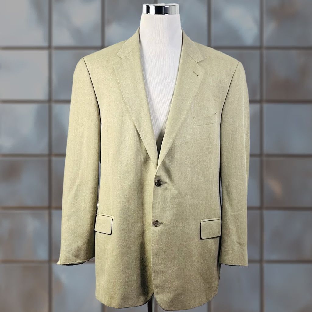 Joseph Abboud Joseph Abboud Sport Coat Beige 46L Silk Wool Blend Double Button Double Vented Jacket Mens Regular Coat Size US XS / EU 42 / 0 - 1 Thumbnail